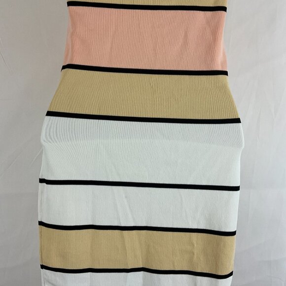 SNDYS Tube Dress M White Black Beige Pink Color Block Spaghetti Strap Knit - Picture 10 of 12